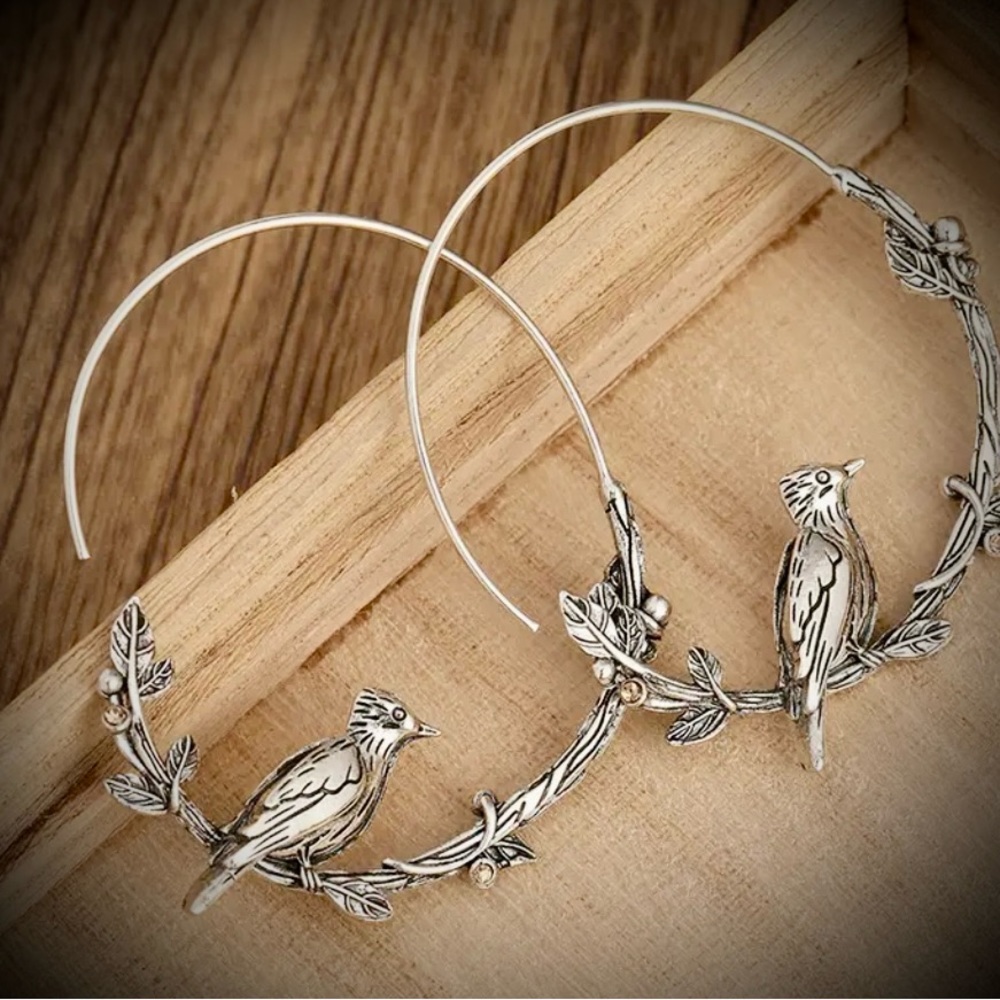 Bird Hoop Earrings